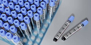 Kan testi, test tüpleri - 3 boyutlu illüstrasyon