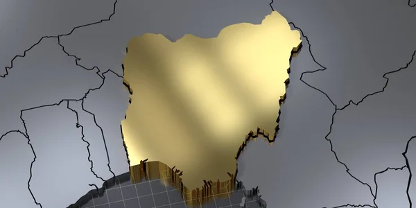 Nigeria Forma Del Paese Illustrazione — Foto Stock