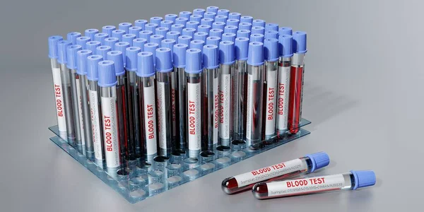 Blood test, test tubes - 3D illustration