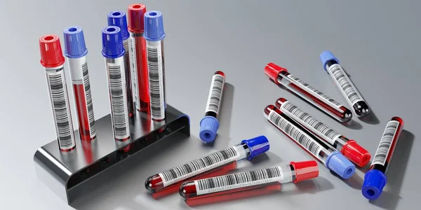 Vérvizsgálat Kémcsövek Illusztráció — Stock Fotó