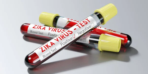 Virusul Zika Tuburi Testare Teste Sânge Ilustrație — Fotografie, imagine de stoc
