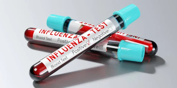 Virus Chřipky Zkumavky Krevní Testy Ilustrace — Stock fotografie