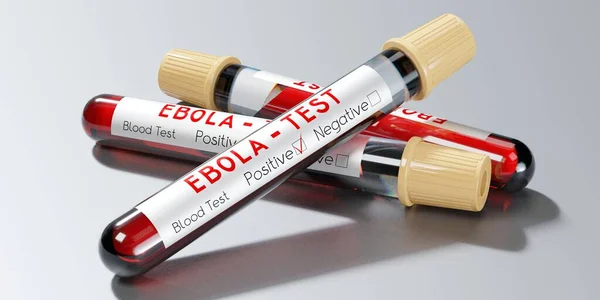 Virus Ebola Test Tubes Blood Test Illustration — Stok Foto