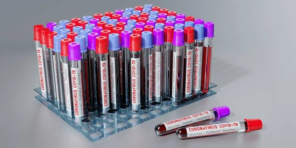 Koronawirus Wirus Sars Cov Wirus Covid Probówki Badania Krwi Ilustracja — Zdjęcie stockowe