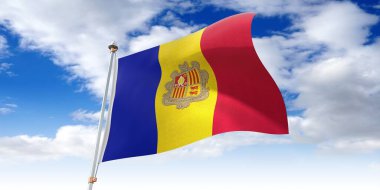 Andorra - sallanan bayrak - 3D illüstrasyon