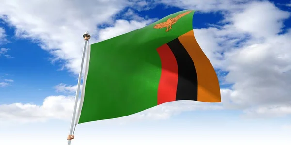 Замбия Размахивание Флагом Иллюстрация — стоковое фото