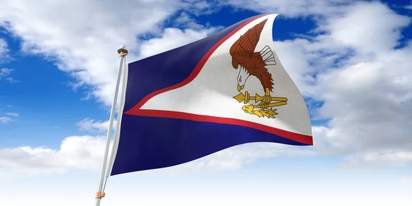 Amerikanisch Samoa Flagge Schwenken Illustration — Stockfoto