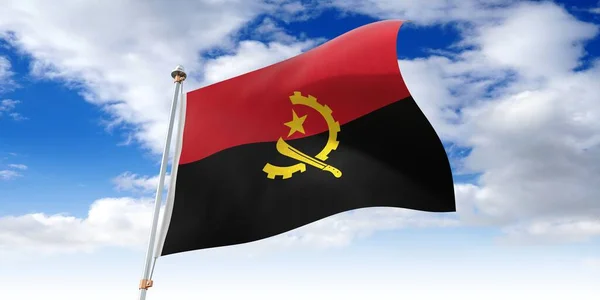 Angola Bandeira Ondulante Ilustração — Fotografia de Stock