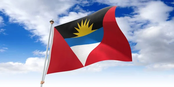 Antigua Barbuda Ondeando Bandera Ilustración — Foto de Stock