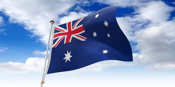 Ausztrália Integető Zászló Illusztráció — Stock Fotó