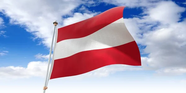 奥地利 挥动国旗 3D插图 — 图库照片
