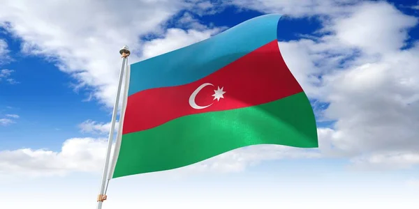 Azerbeidzjan Wapperende Vlag Illustratie — Stockfoto