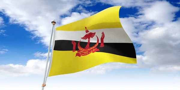 Brunei Acenando Bandeira Ilustração — Fotografia de Stock