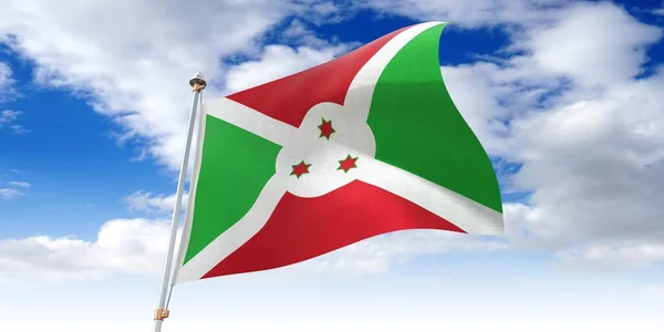 Burundi Wapperende Vlag Illustratie — Stockfoto