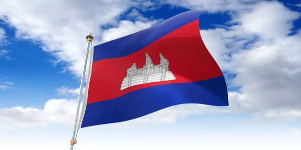 Камбоджа Размахивание Флагом Иллюстрация — стоковое фото