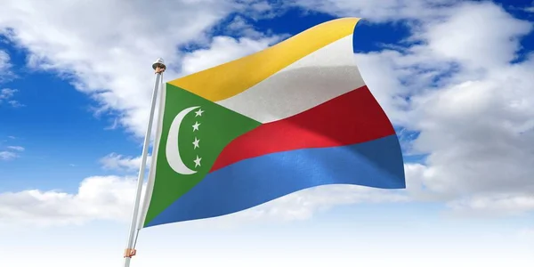 Comoren Wapperende Vlag Illustratie — Stockfoto