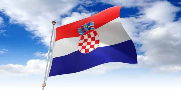 Хорватія Розмахуючий Прапор Ілюстрація — стокове фото