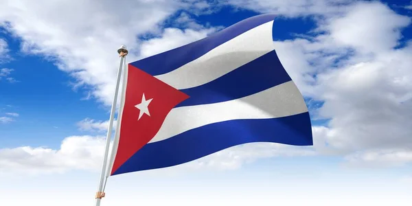 Kuba Viftande Flagga Illustration — Stockfoto