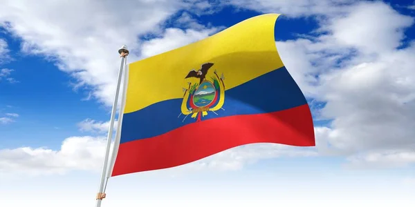 Equador Fahne Schwenken Illustration — Stockfoto