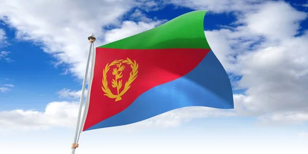 Eritrea Wapperende Vlag Illustratie — Stockfoto