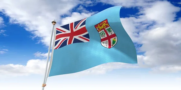 Fiji Ondeando Bandera Ilustración —  Fotos de Stock
