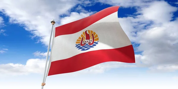 Polinésia Francesa Acenando Bandeira Ilustração — Fotografia de Stock