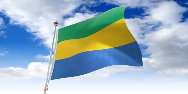 Gabon Waving Flag Illustration — Stock Photo, Image