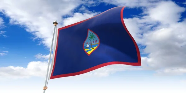 Guam Ondeando Bandera Ilustración — Foto de Stock