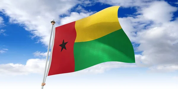 Gine Bissau Sallanan Bayrak Illüstrasyon — Stok fotoğraf