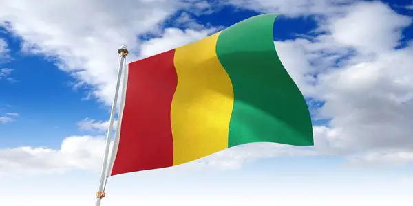 Guinee Wapperende Vlag Illustratie — Stockfoto