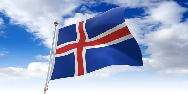 Islândia Acenando Bandeira Ilustração — Fotografia de Stock