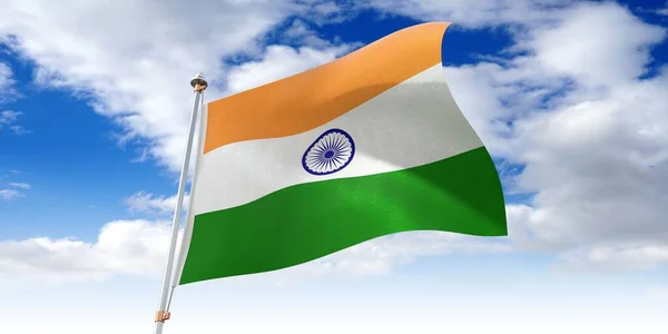 India Wapperende Vlag Illustratie — Stockfoto