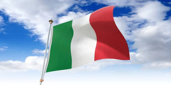 Italië Zwaaiende Vlag Illustratie — Stockfoto