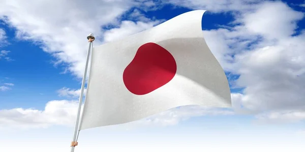 Japan Wapperende Vlag Illustratie — Stockfoto