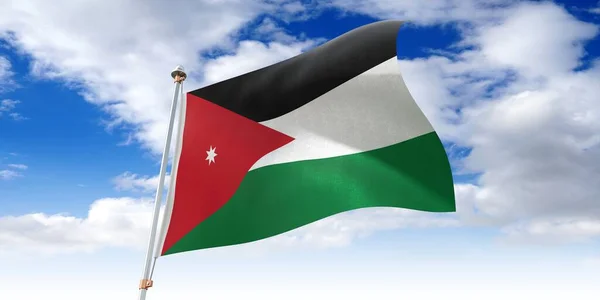 Jordanië Wapperende Vlag Illustratie — Stockfoto