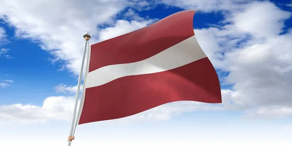 Letland Vinkende Flag Illustration - Stock-foto