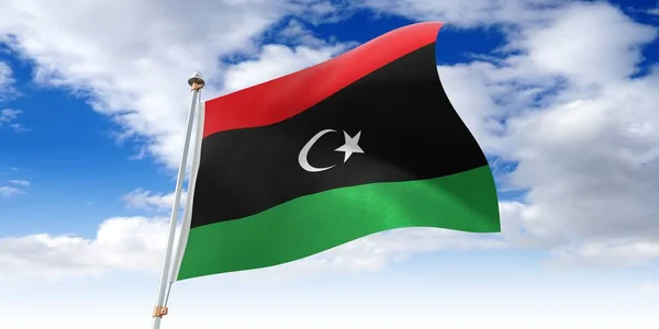 リビア 旗を振って 3Dイラスト — ストック写真