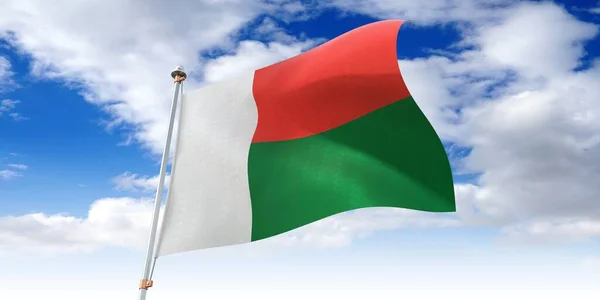 マダガスカル 旗を振って 3Dイラスト — ストック写真