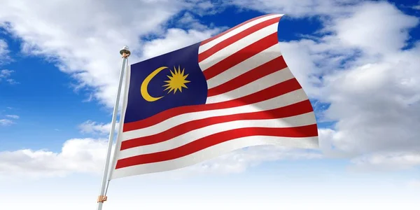 Malaysia Melambaikan Bendera Ilustrasi — Stok Foto