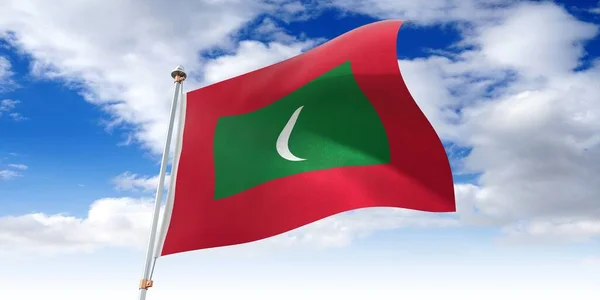 Malediven Wapperende Vlag Illustratie — Stockfoto