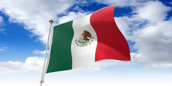 Mexico Waving Flag Illustration — Stock Photo, Image