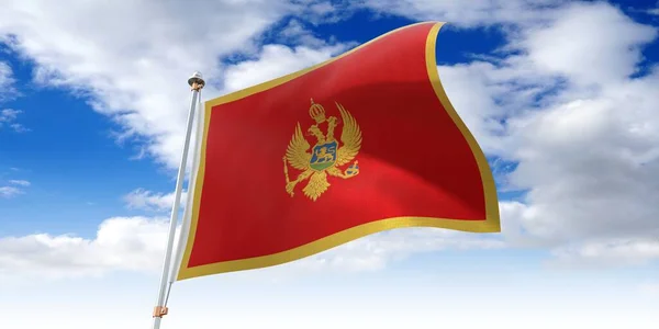 Montenegro Fahne Schwenken Illustration — Stockfoto
