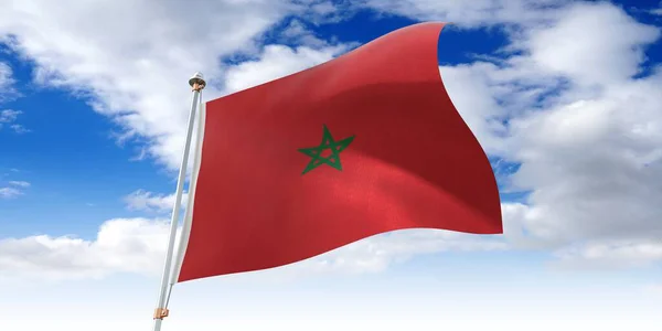 Marocko Viftande Flagga Illustration — Stockfoto