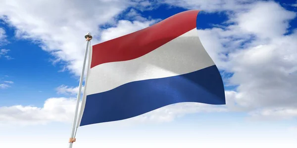 Nederlandv Wapperende Vlag Illustratie — Stockfoto