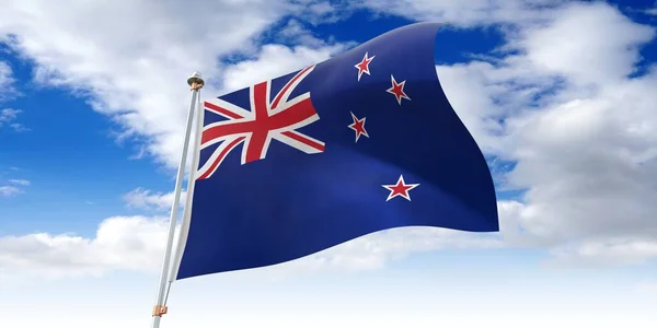 Nový Zéland Vlající Vlajka Ilustrace — Stock fotografie