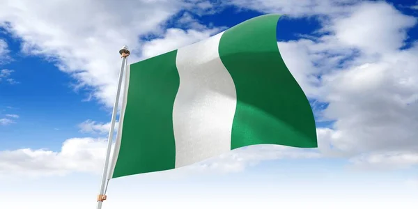 Nigeria Viftande Flagga Illustration — Stockfoto