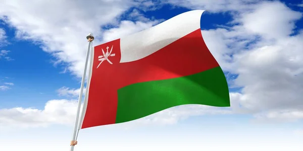 Oman Wapperende Vlag Illustratie — Stockfoto
