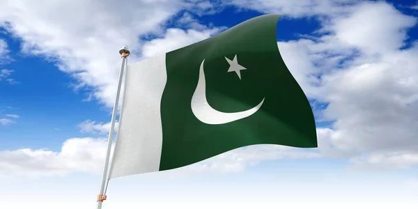 Pákistán Vlající Vlajka Ilustrace — Stock fotografie