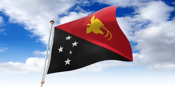Papua Neuguinea Flagge Schwenken Illustration — Stockfoto