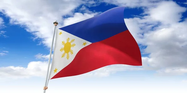 Filipiny Flaga Machania Ilustracja — Zdjęcie stockowe